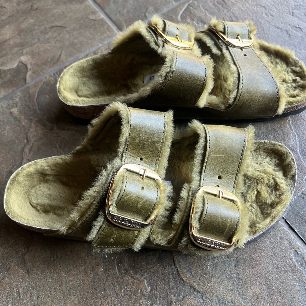 Birkenstock Arizona Big Buckle Shearling Size 39 - Picture 3 of 3